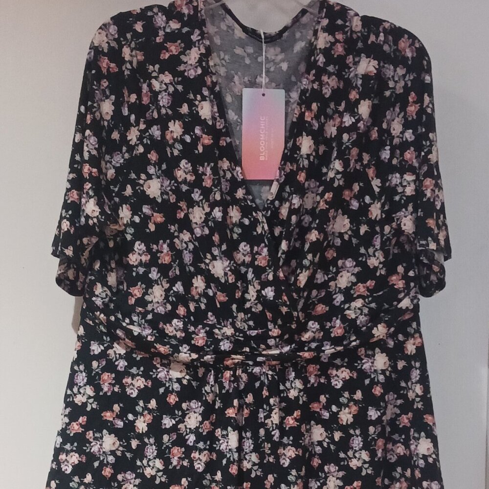 Women's BloomChic Floral Top with a Layered Hem
